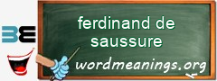 WordMeaning blackboard for ferdinand de saussure